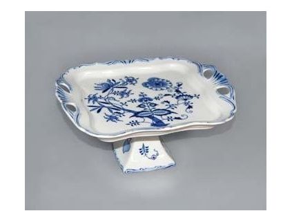 Podnos Aida čtvercový na noze  30 x 25 cm, cibulák, Český porcelán