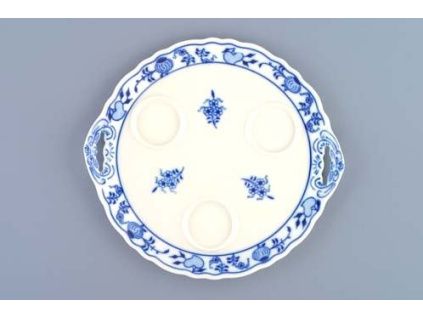 Podnos kulatý pod 3 karafky  20,5 cm, cibulák, Český porcelán