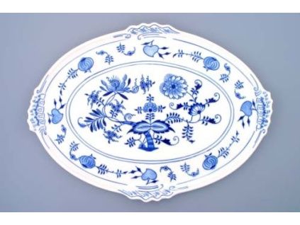 Podnos oválný  42 x 31 cm, cibulák, Český porcelán