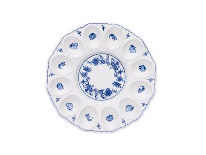 Podnos párty na vejce  24,3 cm, cibulák, Český porcelán