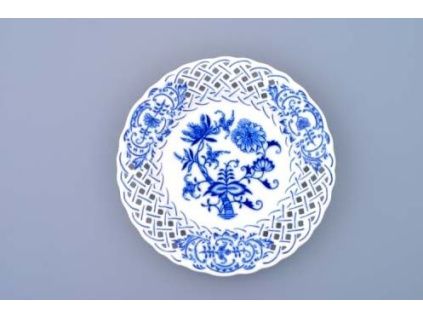 Talíř prolamovaný  15 cm, cibulák, Český porcelán