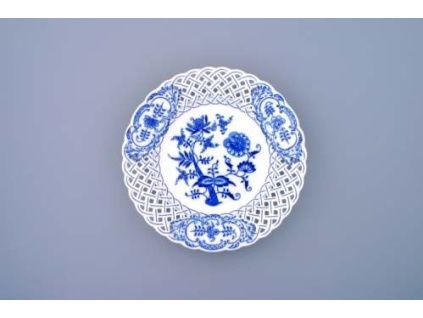 Talíř prolamovaný  24 cm, cibulák, Český porcelán