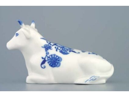 Kravička ležící 16 cm, cibulák, Český porcelán