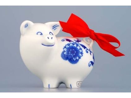 Prasátko 7,2 x 8,2 cm, cibulák, Český porcelán