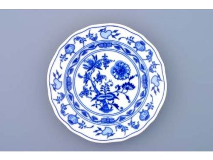 Talíř dezertní praporový 15 cm, cibulák, Český porcelán