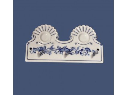 Kuchyňský věšák s dírkami, 180 x 90 mm, cibulák, Český porcelán