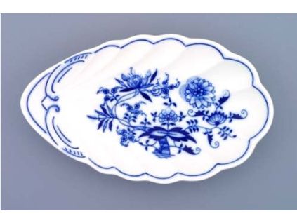 Miska mušle, 23 cm, cibulák, Český porcelán