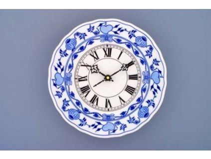 Hodiny plné / se strojkem, 24 cm, cibulák, Český porcelán