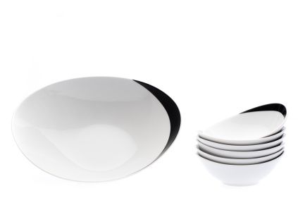 Loos, kompotová souprava, český porcelán, Uno, Thun, 7 d.