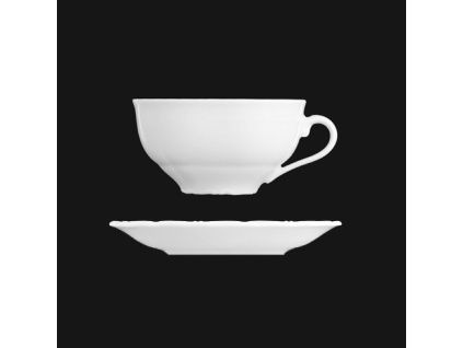 Šálek s podšálkem nízký, 250 ml, bílý porcelán, Verona, G. Benedikt
