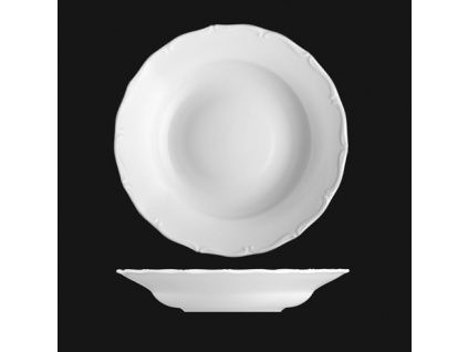 Talíř hluboký 24 cm, bílý porcelán, Verona, G. Benedikt