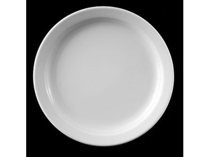 Talíř mělký 24 cm, bílý porcelán, Praha, G. Benedikt