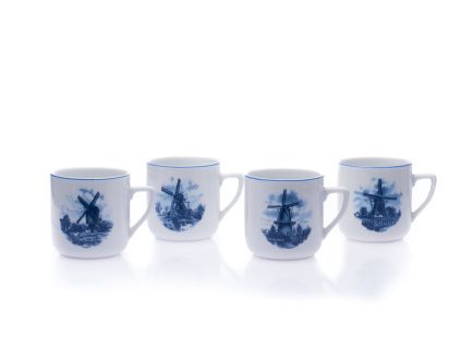 Sada hrnků s motivem mlýnů, 0,4 l, Český porcelán Dubí, 4 ks