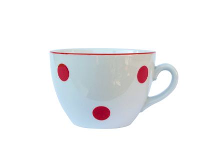 Hrnek Milada, Český porcelán Dubí, 380 ml, červený puntík
