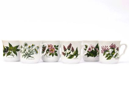 Karel, sada hrnků 0,27 l, Český porcelán Dubí, květiny, 6 ks