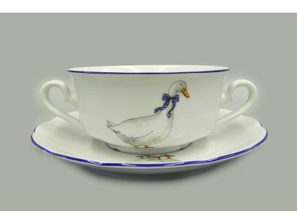 Šálek na polévku 0,35 l, husy, český porcelán, Leander