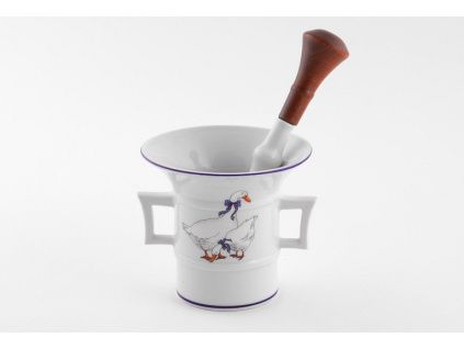 Hmoždíř 0,22 l, husy, český porcelán, Leander