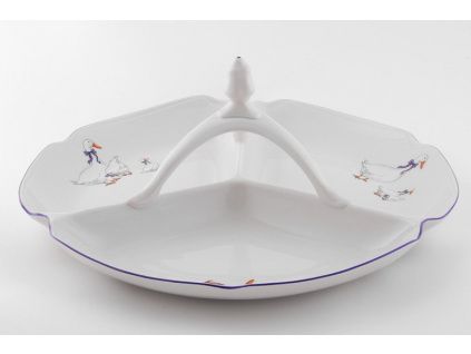 Kabaret 29,5 cm, husy, český porcelán, Leander