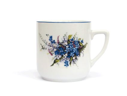 Hrnek Pětka, 400 ml, Český porcelán Dubí, konvalinka a pomněnka