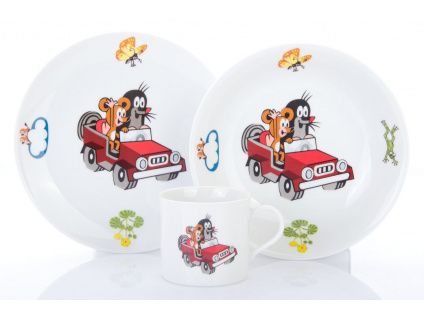 Krtek a autíčko, dětská porcelánová souprava, 3 ks, Thun