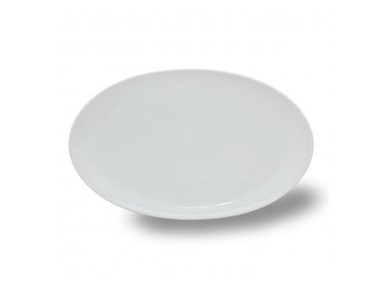 Mísa oválná mělká, český porcelán, Loos, bílý, 36 cm, Thun