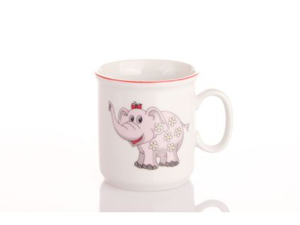 Dětský hrnek, růžový sloník, 0,22 l, Český porcelán