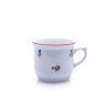 Hrnek Selský, 0,42 l, házenka s červeným proužkem, Český porcelán, Dubí