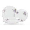 Souprava talířů, český porcelán, 24 cm, fialky, Český porcelán