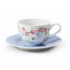Šálek s modrým podšálkem, 0,20 l, RoseLine, kvítky, Leander, český porcelán
