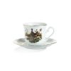 porcelánový šálek s podšálkem, myslivecký a lovecký porcelán, Leander, 200 ml