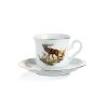 porcelánový šálek s podšálkem, myslivecký a lovecký porcelán, jelen, 200 ml