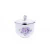 Cukřenka s víčkem s výřezem 200 ml, fialky, Český porcelán