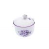 Cukřenka s víčkem s výřezem 200 ml, fialky, Český porcelán