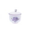 Cukřenka s víčkem s výřezem 200 ml, fialky, Český porcelán