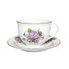 Šálek s podšálkem, 500 ml, fialky, Český porcelán Dubí