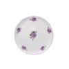 Talíř dortový na noze, 31 cm, fialky, Český porcelán