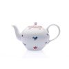 Konvice čajová se sítkem, 1,20 l, házenka s červeným proužkem, porcelán Dubí