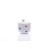 Cukřenka s víčkem 0,20 l, házenka s červeným proužkem, Český porcelán