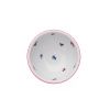 Miska na polévku, 16 cm, házenka s červeným proužkem, porcelán Dubí