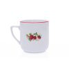 Hrnek Pětka, 400 ml, Český porcelán, jahody, červený proužek,