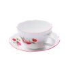 Šálek s podšálkem D, 0,40 l, jahody, Český porcelán