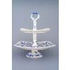 Etažér 2-dílný - talíře hranaté na noze  21+29 cm,  cibulák, Český porcelán