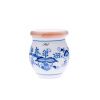 Dóza s nápisem dle Vaší volby, 10,4 cm, cibulák, Český porcelán