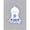 Svícen plochý zvonek 87 x 68 x 22 mm, cibulák, Český porcelán