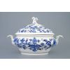 Mísa zeleninová oválná s víkem bez výřezu, 1,50 l, cibulák, Český porcelán