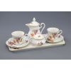 Kávová souprava, český porcelán, Mary-Anne, barevná kytice, Leander, 9 d.